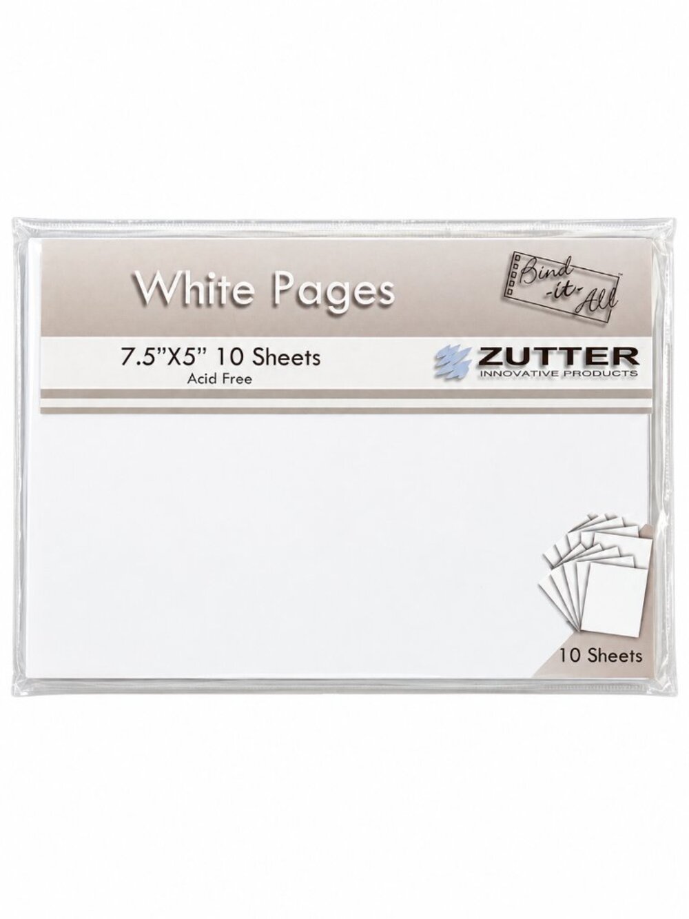 Zutter Bind-It-All White Pages 7.5x5 10 Sheets Acid Free Bookbinding NIP
